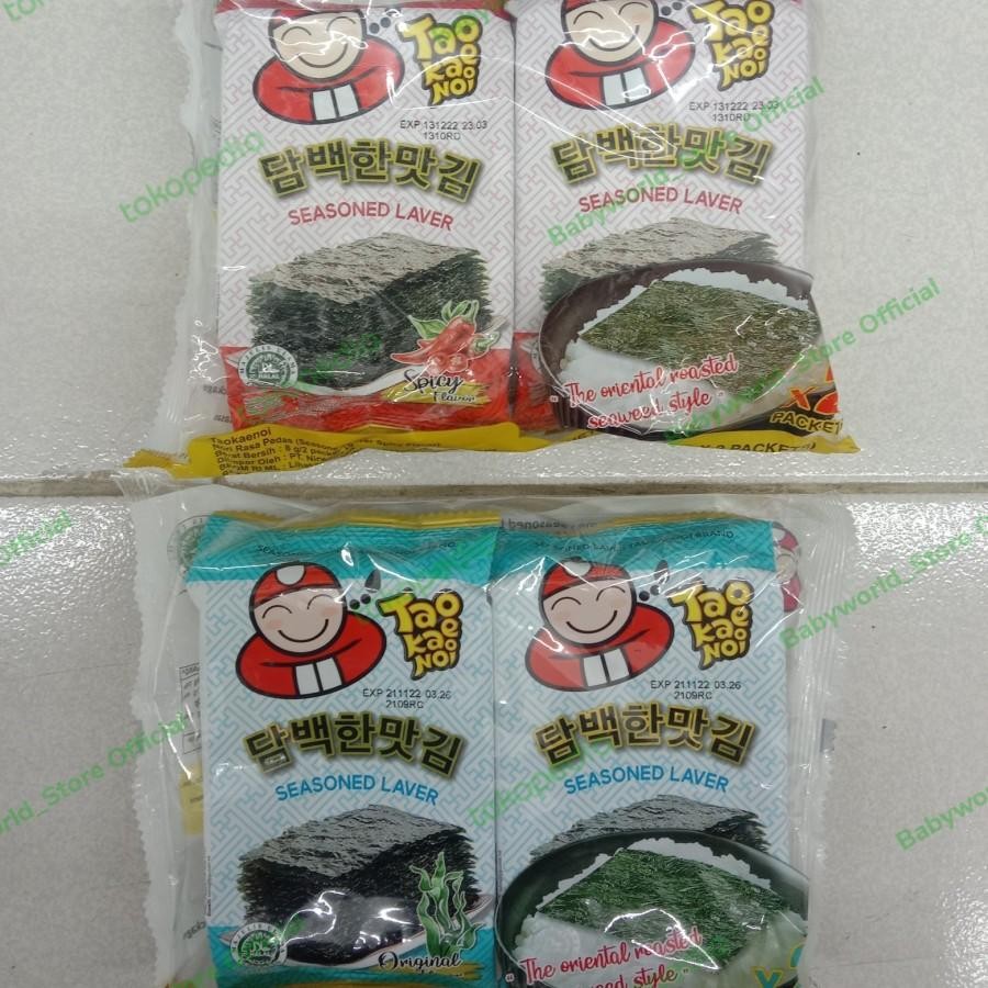 

Tao Kae Noi Seasoned Laver Nori Berbumbu Rasa Original / Spicy ( 2 Pack )