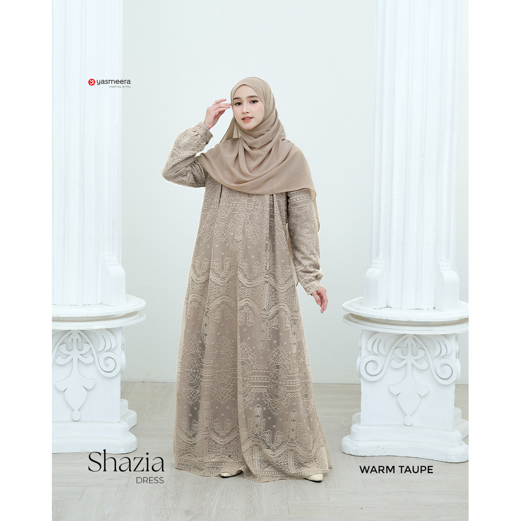 Gamis Shazia Brukat Dress Simple Terbaru By Yasmeera