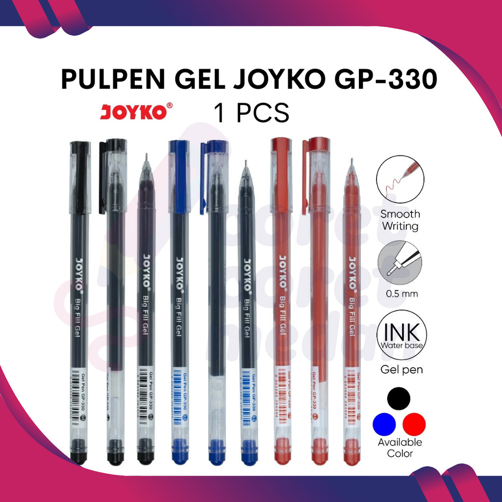 

PULPEN GEL JOYKO GP-330 TINTA HITAM 0.5MM BIG FILL PER PCS