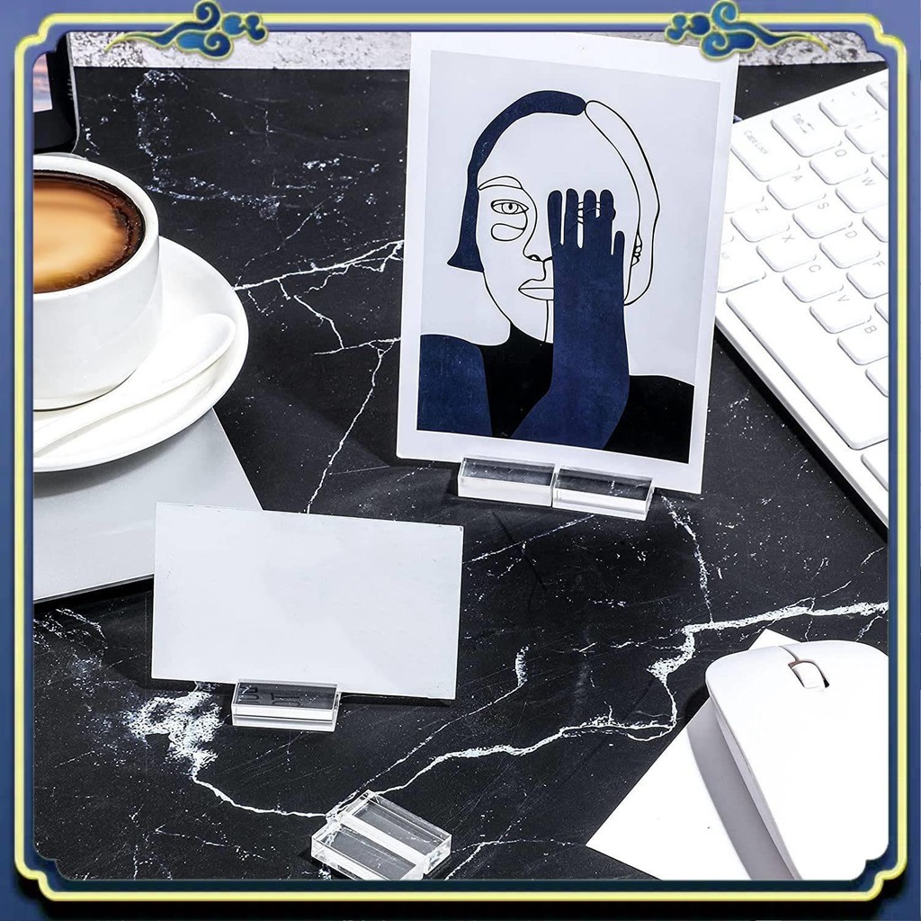 

L55A-Acrylic Stands Clear Place Card Holders With Card Slot Table Numbers Display Stands Wedding Sign Holders (12 Pieces)