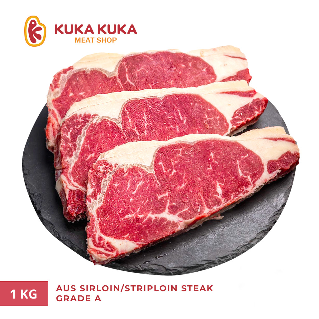 

Daging Sapi Beef Steak Striploin Import AUST / Sirloin Grade A - 200Gr/600Gr/1Kg