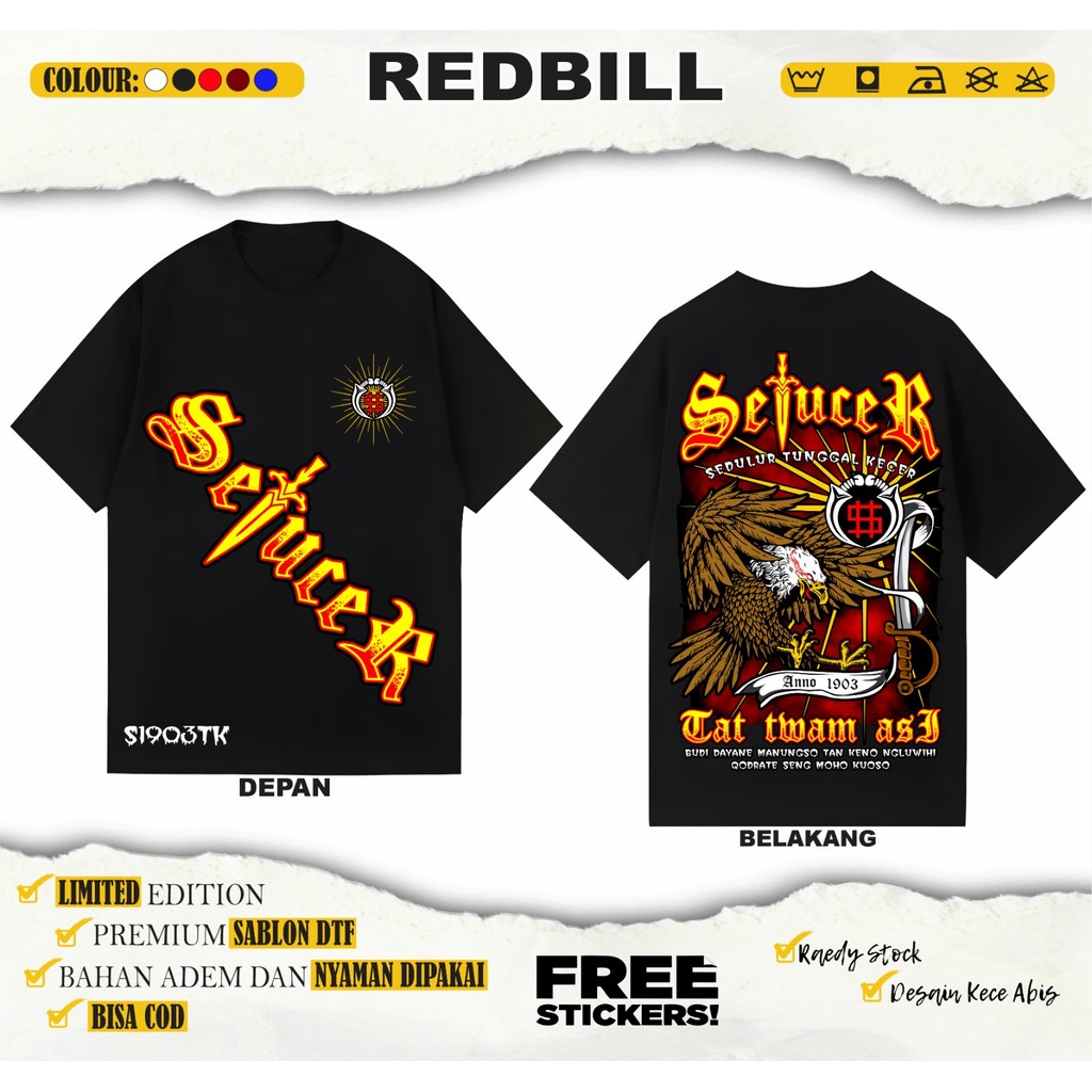 KAOS PSHW SETUCER SEDULUR TUNGGAL KECER ANNO 1903 KAOS PSHW TERBARU - KAOS SH WINONGO - KAOS PSHW SI