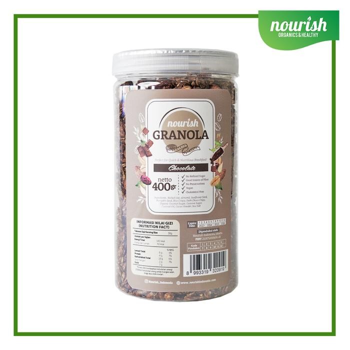 

Nourish Granola Chocolate 400gr Bebas Kolesterol Tinggi Serat Vegan