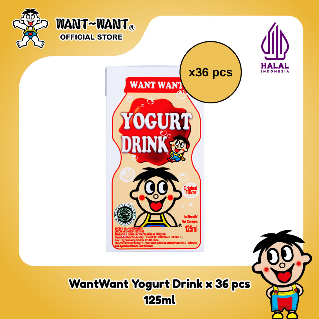 

Want Want Yogurt Drink Minuman Yoghurt 125ml x 36pcs (Satu Dus)