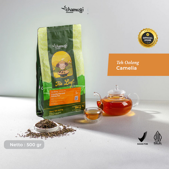 

Chamugi Camellia Oolong Tea 500 gr Halal BPOM – Premium Tieguanyin Peach Oolong, Cafe Resto Hotel DIstributor resmi Murah