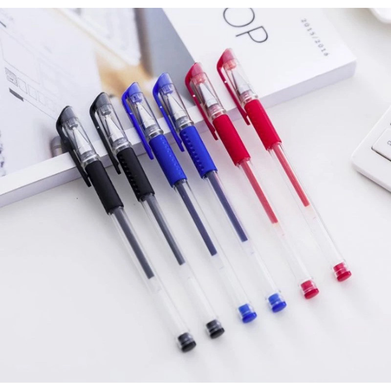 

Kty -Pena Gel 0.55mm Standard Pulpen tinta cair Alat Tulis Sekolah& Kantor - 12 Pcs