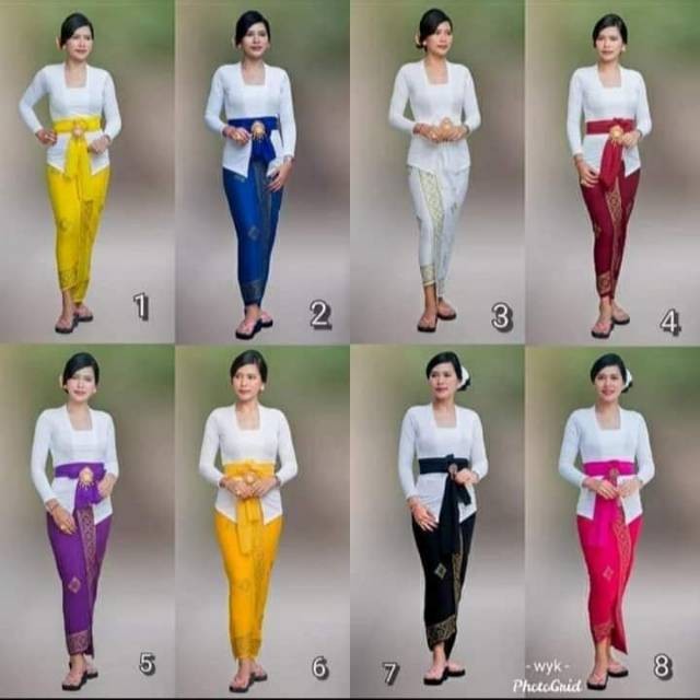 DISKON set kebaya putih dan Kamen rayon Prada plus selendang