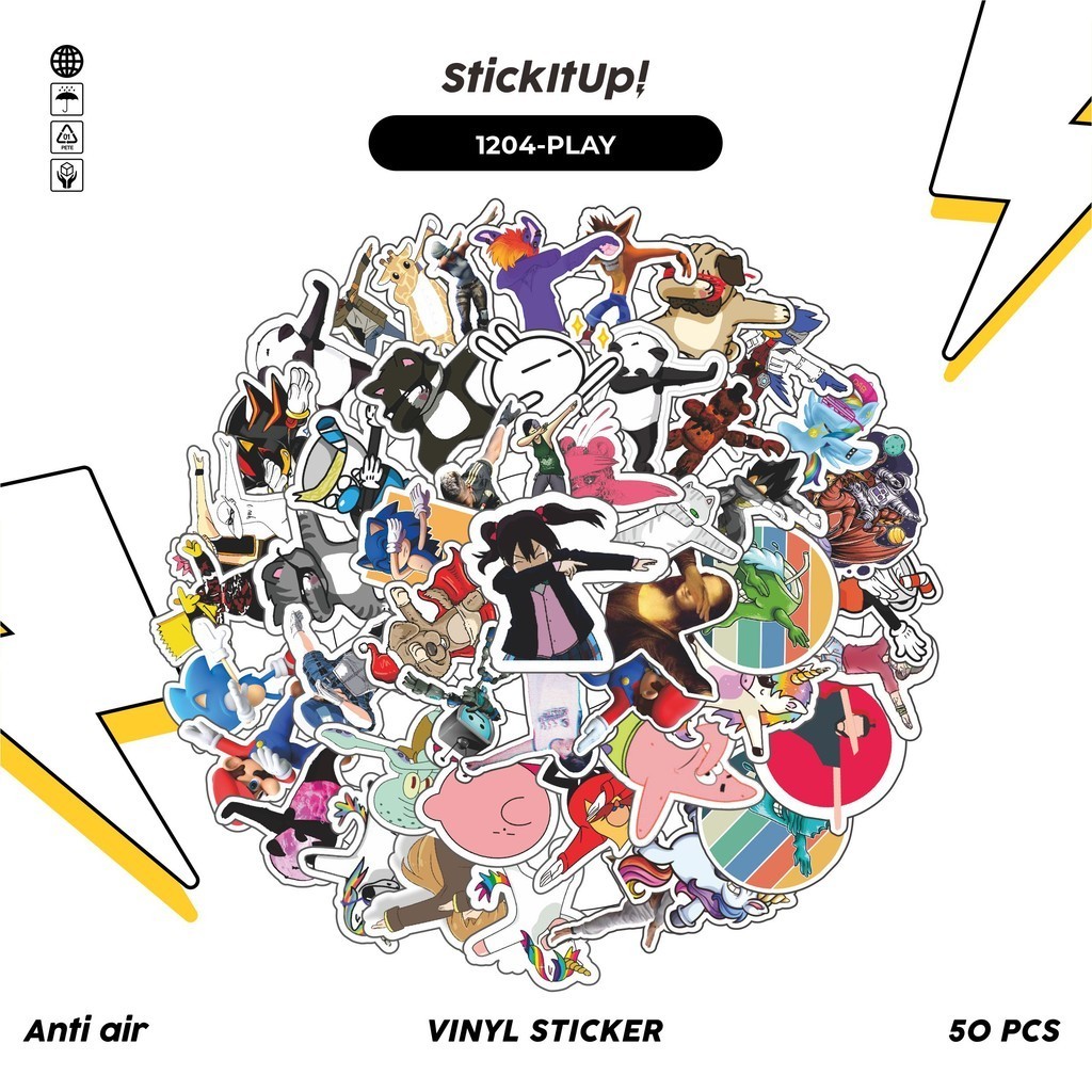 

COD✨ 100 Pcs Stiker Play Cool Anti Air Untuk Dekorasi Notebook Sepeda Skateboard Handphone DIY