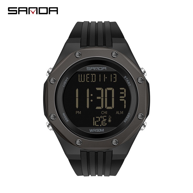 SANDA 6028 Jam Tangan Pria Wanita Digital Thermometer  Anti Air