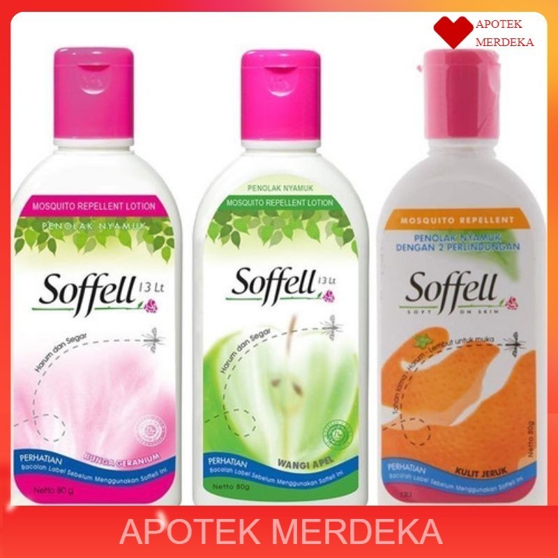 SOFFEL BOTOL 60ML / LOTION ANTI NYAMUK 60 ML / Soffell Botol Kulit Jeruk / Geranium / Sofel