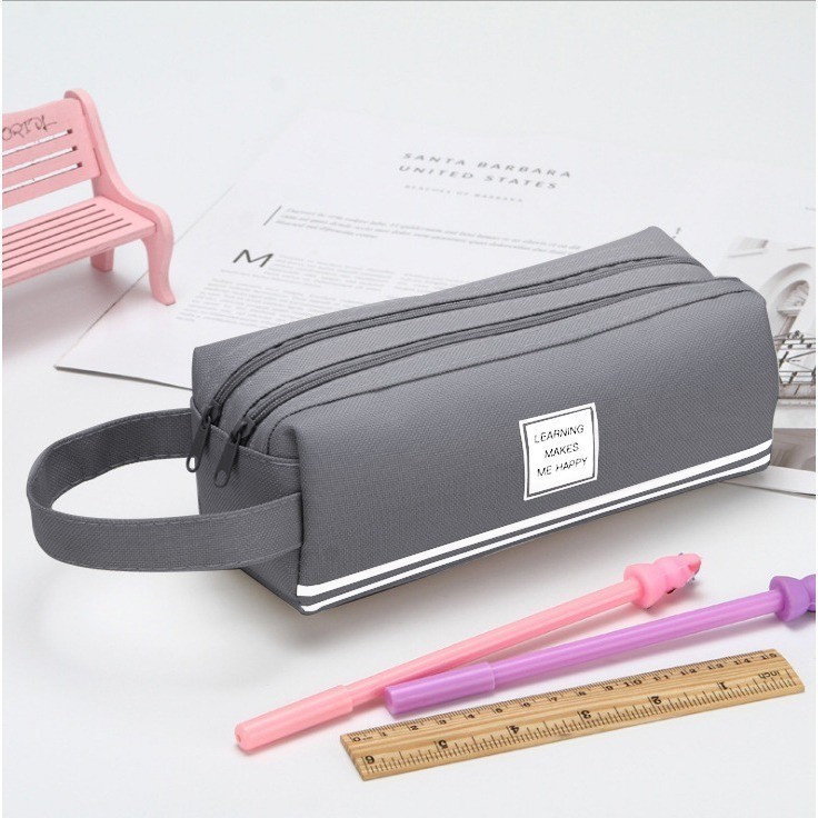 

ACEH.ANSA 130839 Kotak Pensil Dan Stationery Dual Zipper / Dompet Pensil 2 Pouch