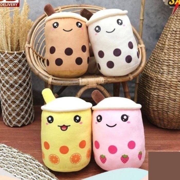 Boneka Boba Size 16 x 25 cm Boneka Minuman Milk Tea Bubble Boba Kecil