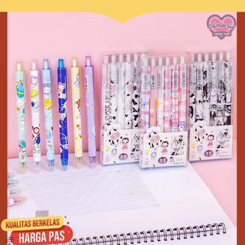 

FY Pulpen Set Karakter Lucu Pulpen Mekanik isi 6pcs Bolpoin Gel