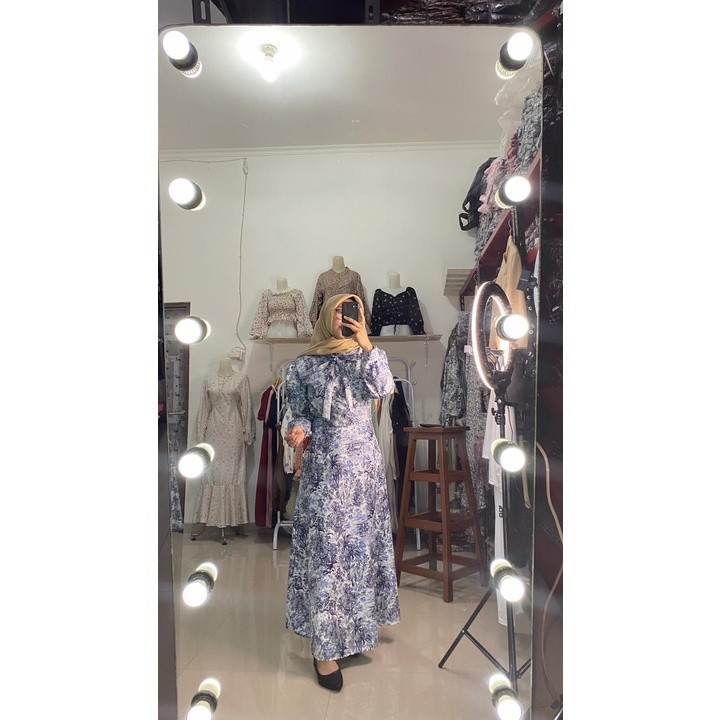 BFS - ZFS OOTD DRESS WANITA SYANAF / IBUKI SHAKILA PATTERN DRESS / Dress Kondangan / Dress Formal  /