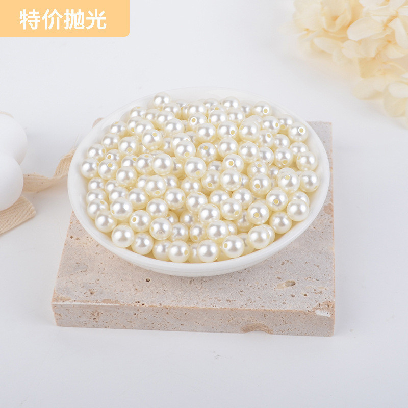 450Gram Mutiara imitasi manik-manik bulat berlubang aksesoris resin manik-manik beras setengah lingk