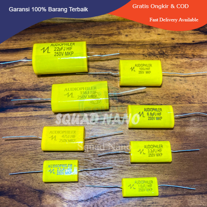 KAPASITOR AUDIOPHILER MKP NON POLAR 4.7UF / 6.8UF / 10UF / 15UF / 22UF PER 1PCS