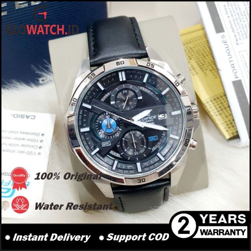 [Promo] Jam Tangan Pria Casio Edifice EFR-556L-1A / EFR556L-1A Leather Strap Original Casio (Garansi