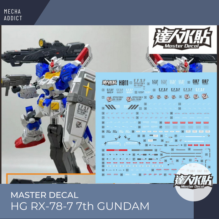 Water Slide Decal HG RX-78-7 7th Gundam by Master Decal