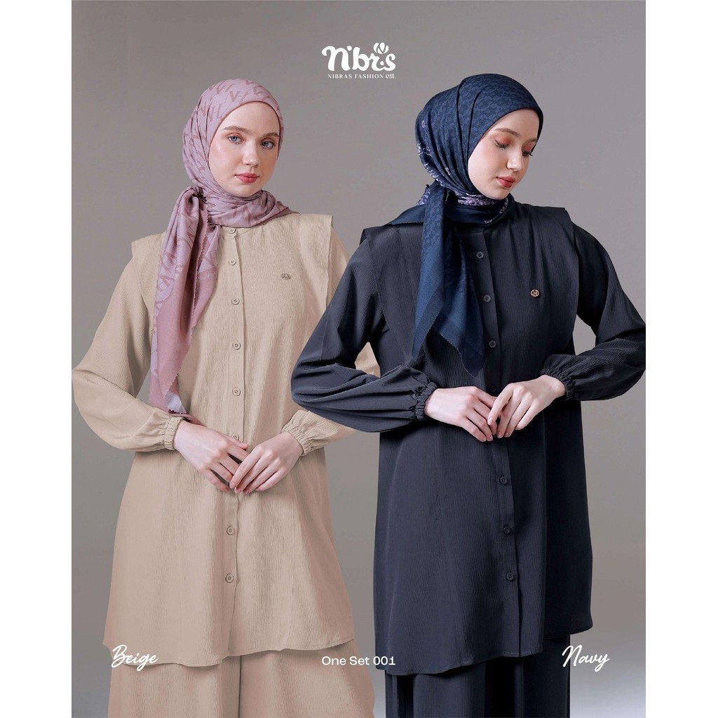 Yen - Tunik One Set 001 Wanita Dewasa Kemeja + Celana Panjang by Nibras