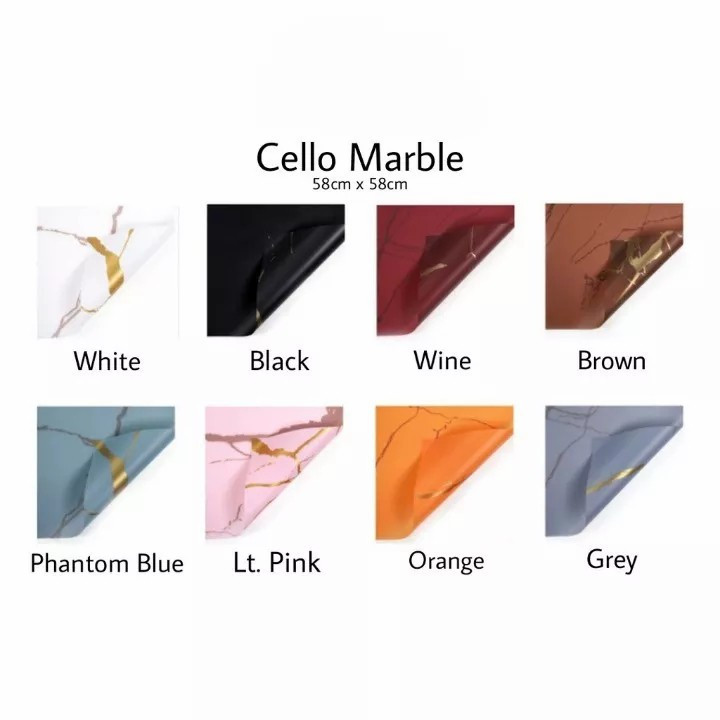 

BISA COD [20 Lembar] Kertas Buket Bunga Motif Marble Emas / Flower Wrapping Paper Golden Marble / Cellophane Marble