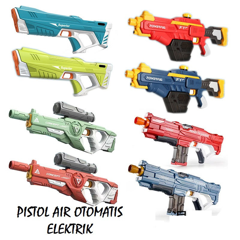 WS4RF Mainan Anak Pistol Air Elektrik Otomatis - Water Gun Elektrik