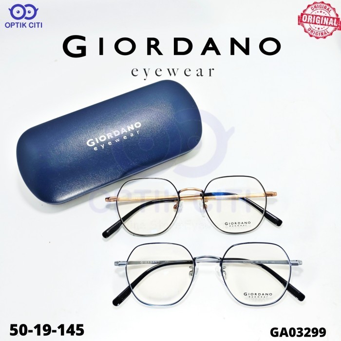 Frame Kacamata Kotak Pria Wanita GIORDANO GA 03299 Original