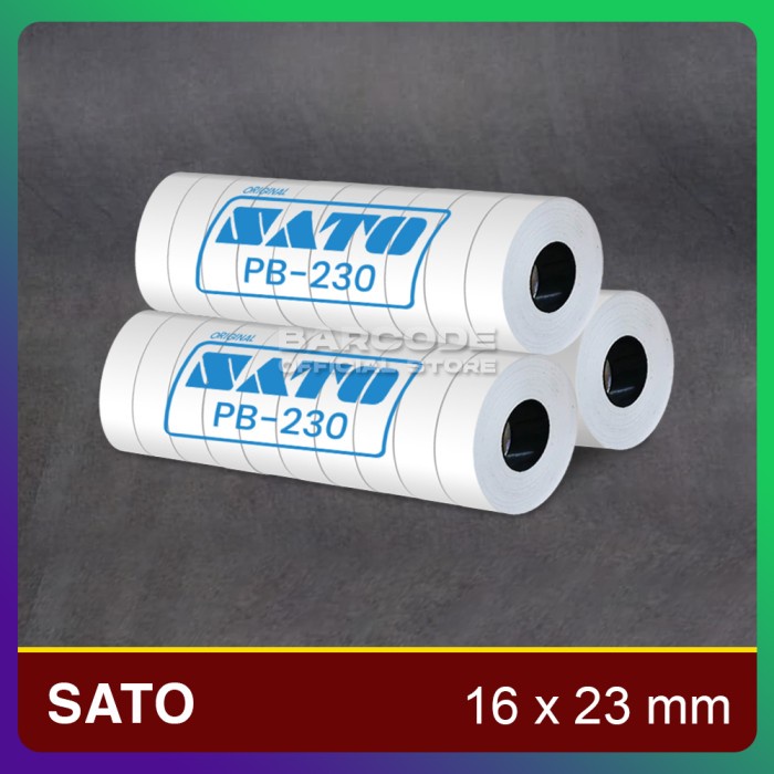 

Kertas Label Sato PB-230 16x23mm Bandero Price Harga Putih PB230 -TMA56