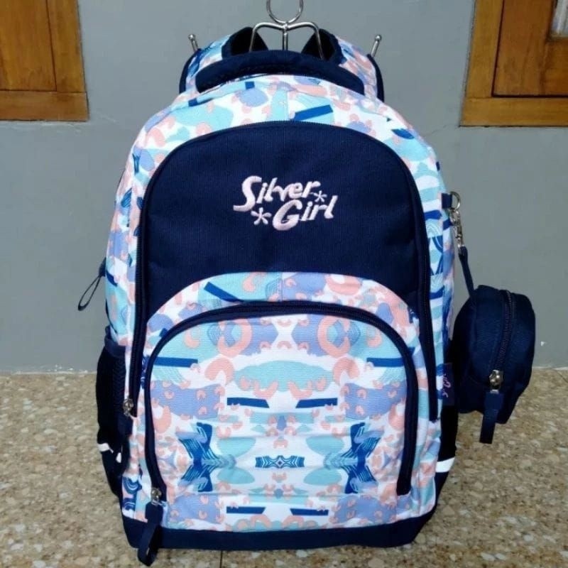 Bennteny.id || tas ransel anak sekolah cewek silver Girls original alto free dompet dan raincover