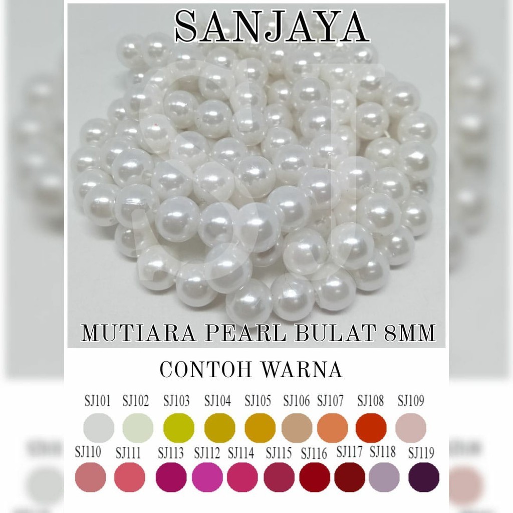 JM Mutiara Ringan Sintetis / Mote Ringan / Manik Ringan / Manik Mutiara Bulat 8mm / Mutiara Pearl Bu
