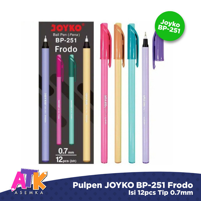 

12PCS Pulpen Joyko Frodo BP-251 0.7mm Murah