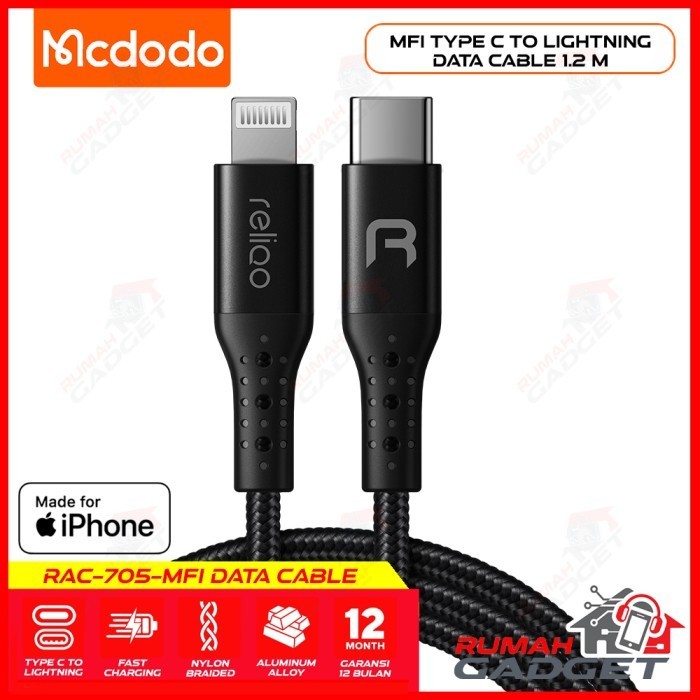 RELIQO - MCDODO - MFI Lightning Data -  MFI iPhone - iPad Charging Cable - 1.2 m