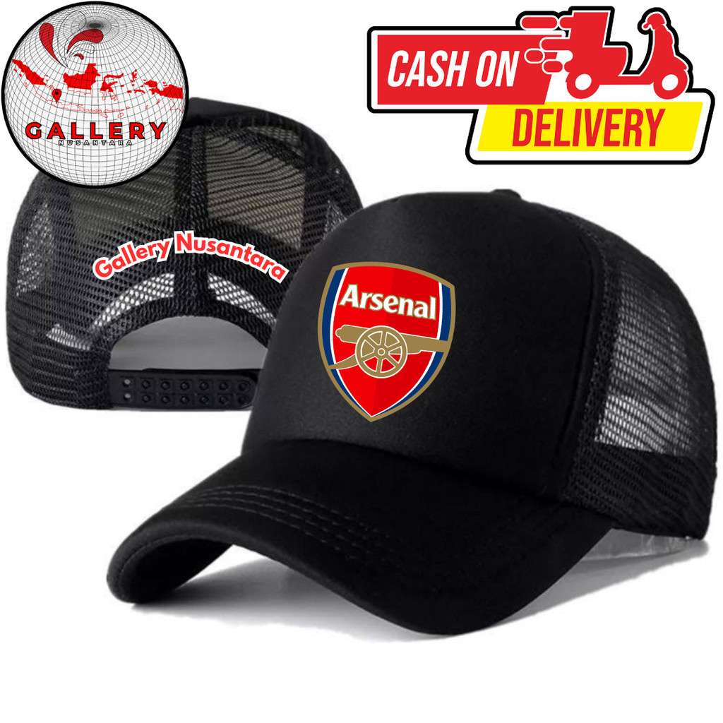 Gallery Nusantara Topi Trucker ARSENAL - Topi Distro ARSENAL Logo - Topi ARSENAL Premium - Topi Pria