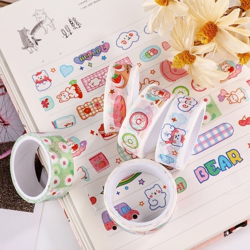 

[riBBon] 1PC Bunny Washi Tape Decor Masking Tape Cute Sticker DIY Scrapbook Journal / Selotip Stiker