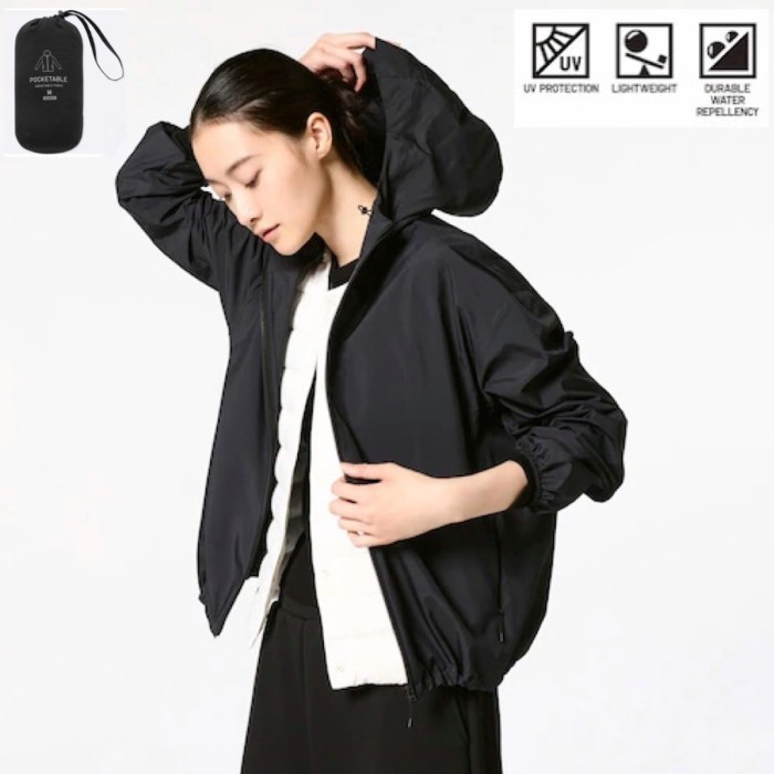 UNIQLO Jacket Women Jaket Wanita Parka UV CUT Saku Black