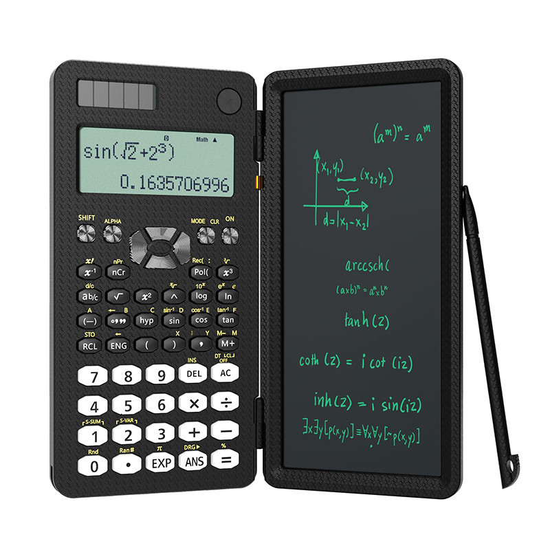 

Scientific Calculator with Notepad 82 MS Foldable 2-Line Display Science Calculator with Writing Tablet Solar Middle High School
