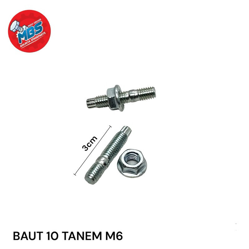 

Grosir BAUT 10 M6 TANEM ATAS BAWAH DRAT MUR 10 BAUT MANIPOL KNALPOT ORIGINA BAD DABEL DRAT 3cm / 30mm