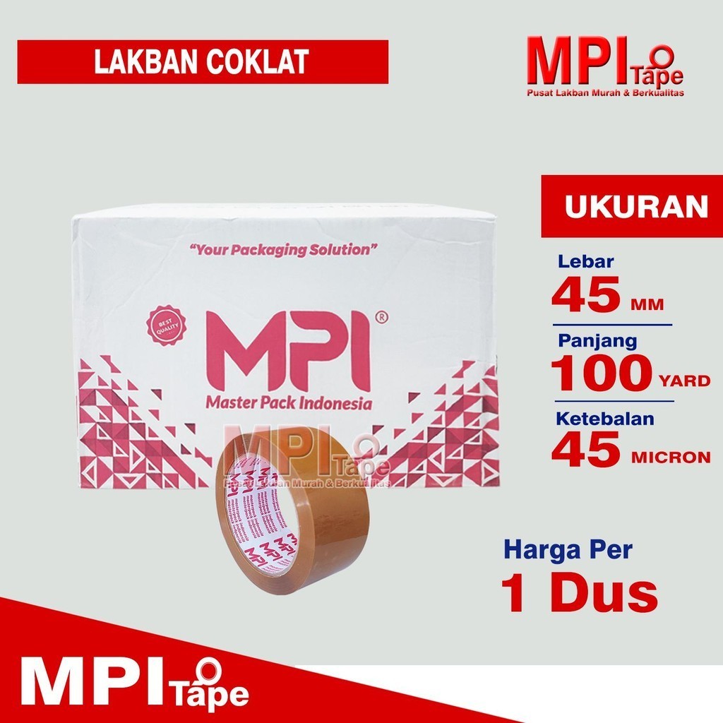 

1 Dus - Lakban Coklat 45 mm x 100 yard - Lakban Untuk Packing - MPI