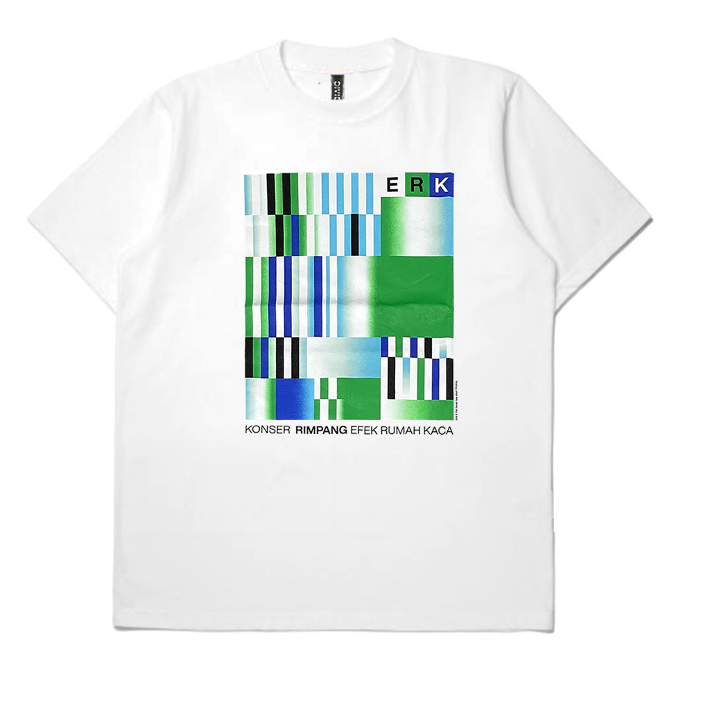 【COD】 NEW T-Shirt Band Efek Rumah Kaca Konser Rimpang 2023 White KAOS