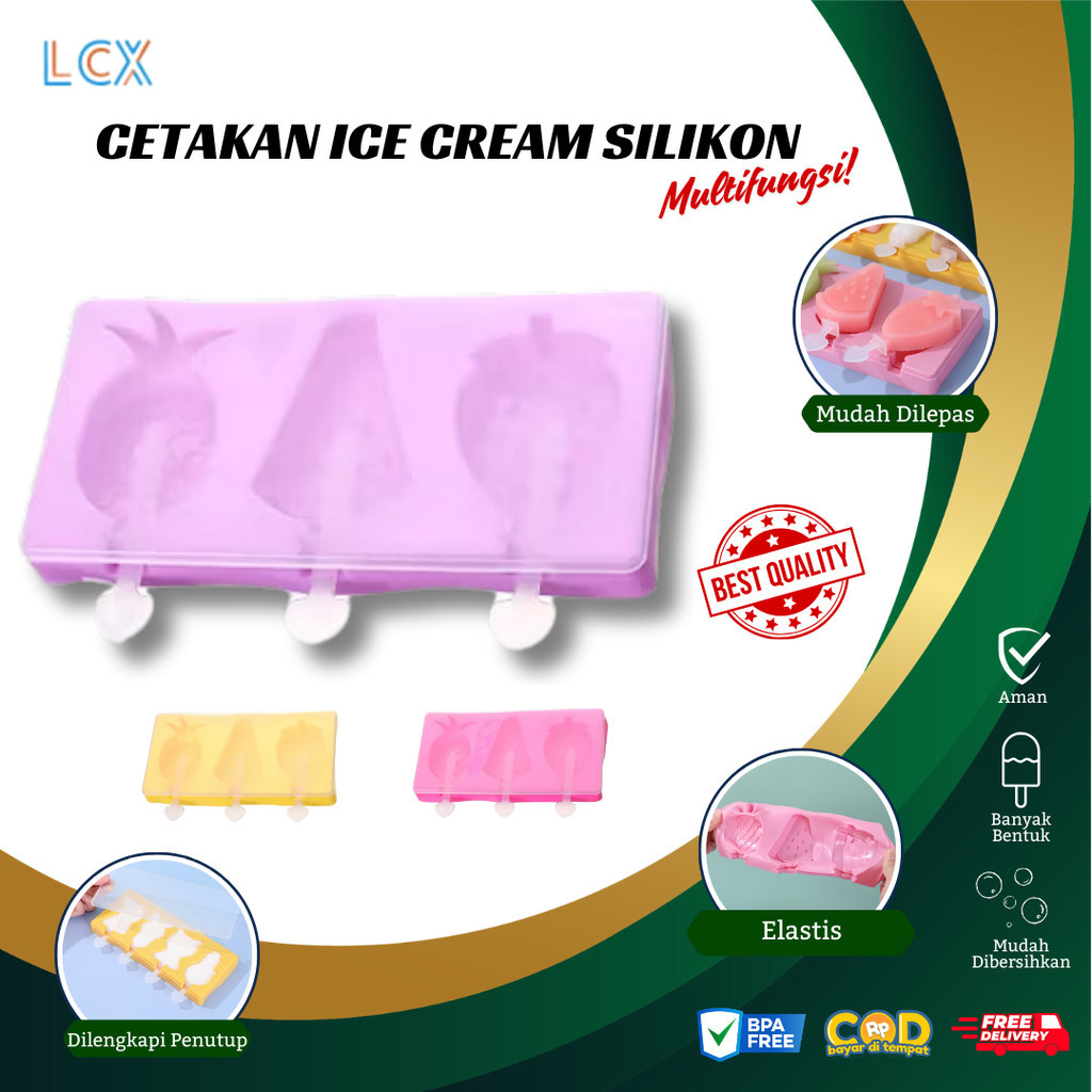 

LCX Cetakan Ice Cream Silikon / Ice Cream Mold Es Loli DIY Lucu Unik Bunga Tray Cetakan Es Batu Ice VS-99