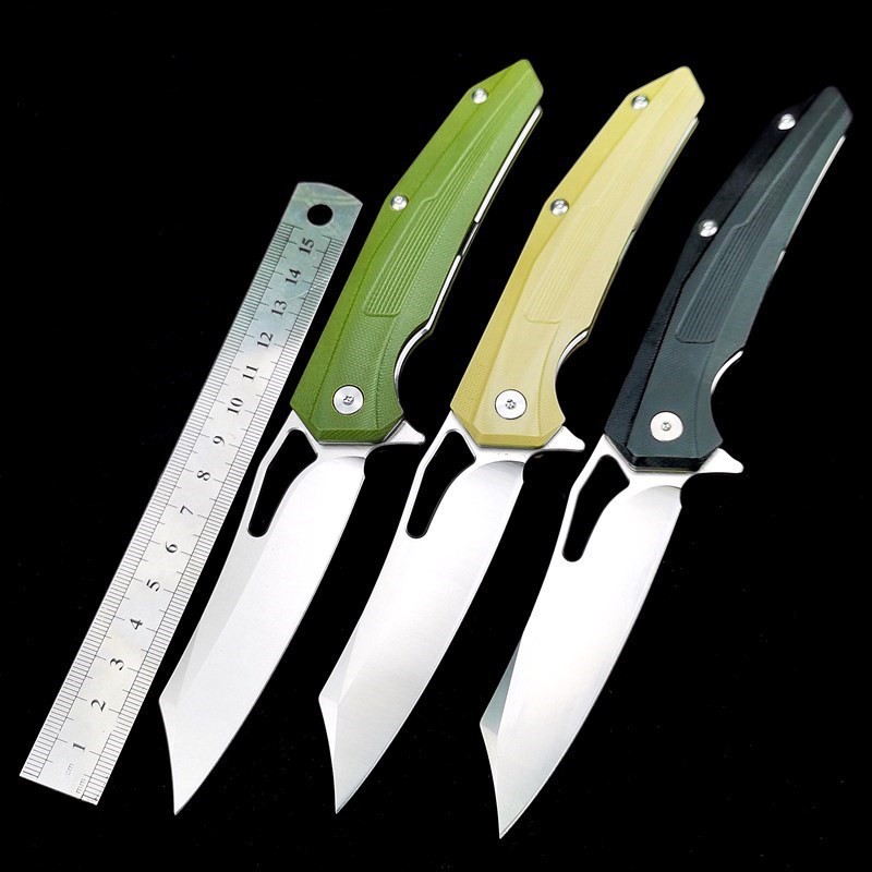 D005 Outdoor Camping Folding Knife D2 Blade G10 Handle Pocket Survival Tactical Hunting Utility Frui