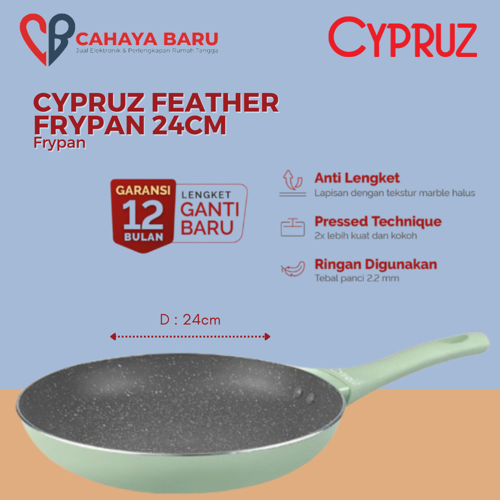 CYPRUZ FEATHER FRYPAN 24CM