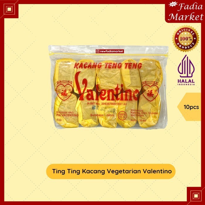 

Ting Ting Teng Teng Kacang Vegetarian Medan Cap Valentino [10pcs/pack]