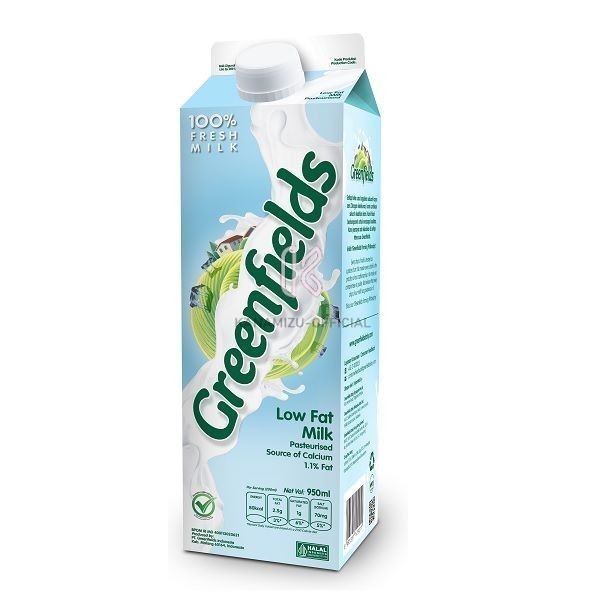 

Greenfields Susu UHT Low Fat Rendah Lemak Plain 950ml 1 Liter 100% Fresh Milk Cair Paket Isi 3 Twinpack 6 Pcs