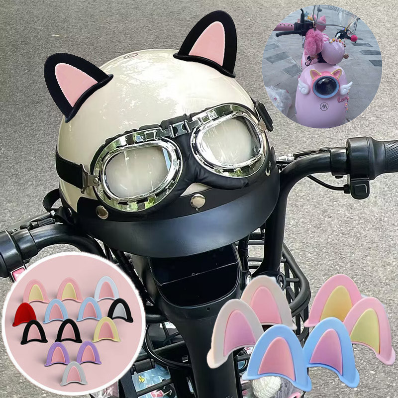 Aksesoris helm telinga kucing lucu/dekorasi telinga kecil helm blower musim panas/aksesoris helm sep