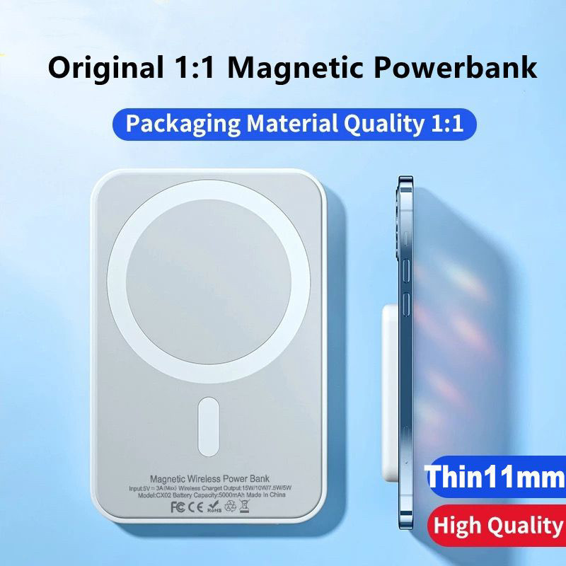Magsafe Charger Powerbank 5000mah Magnetic Baterai Fast Charging