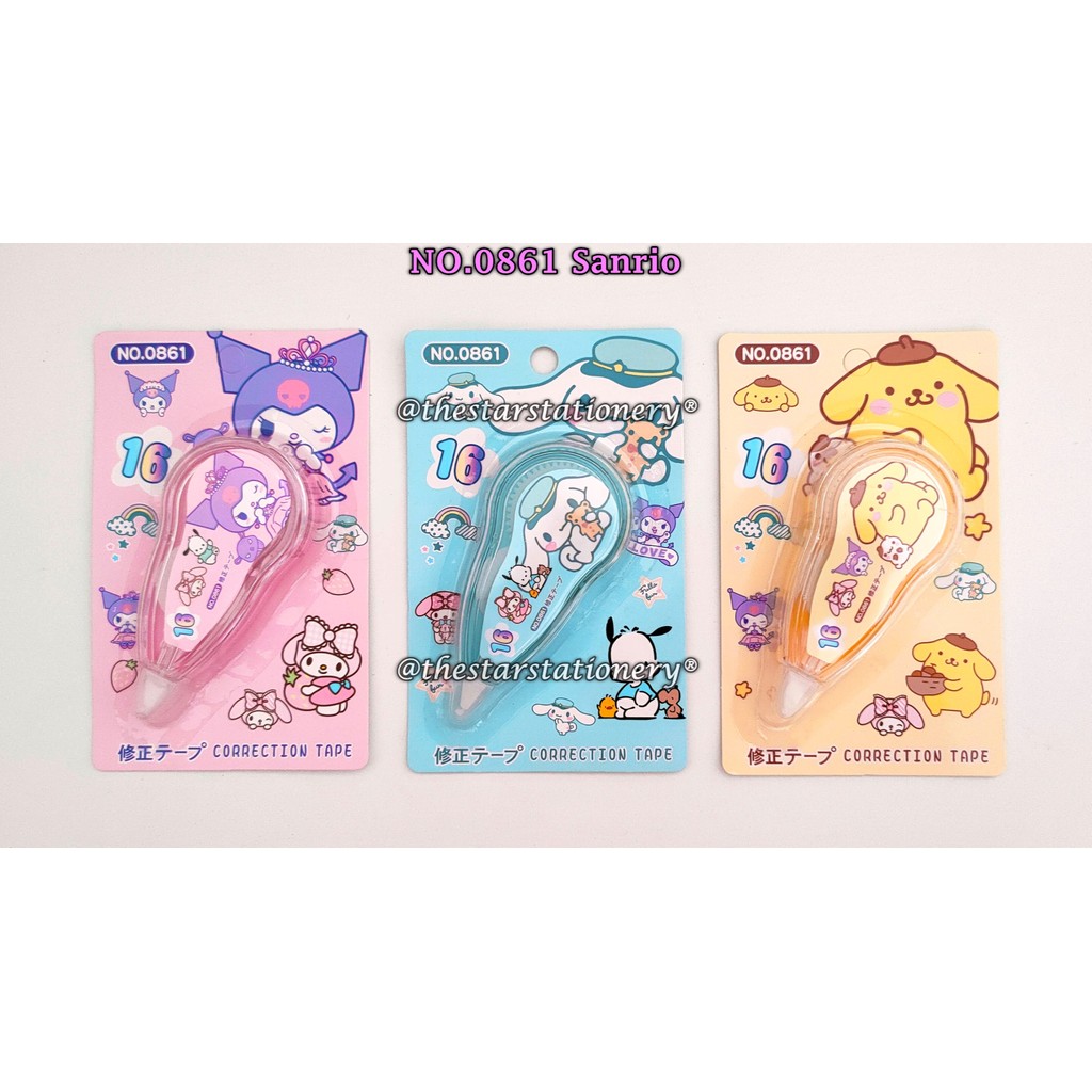 

(1 Biji) Mini Correction Tape Sanrio 0861 / Tipe-X Kertas Mini Sanrio Kuromi My Melody Pompurin