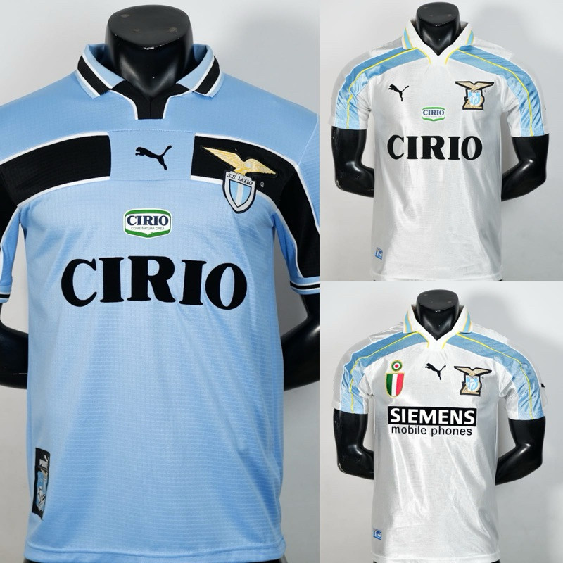 AV47UI LIVE KATALOG L4ZIO - JERSEY RETRO LAZIO HOME AWAY 1999 2000
