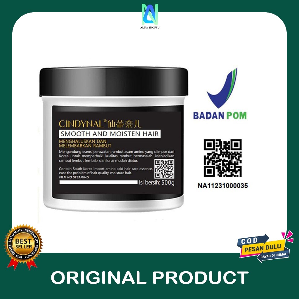 COD BPOM Cindynal Hair Mask Smooth And Moisten Hair Film No Steaming Masker Rambut Treatment  Peluru