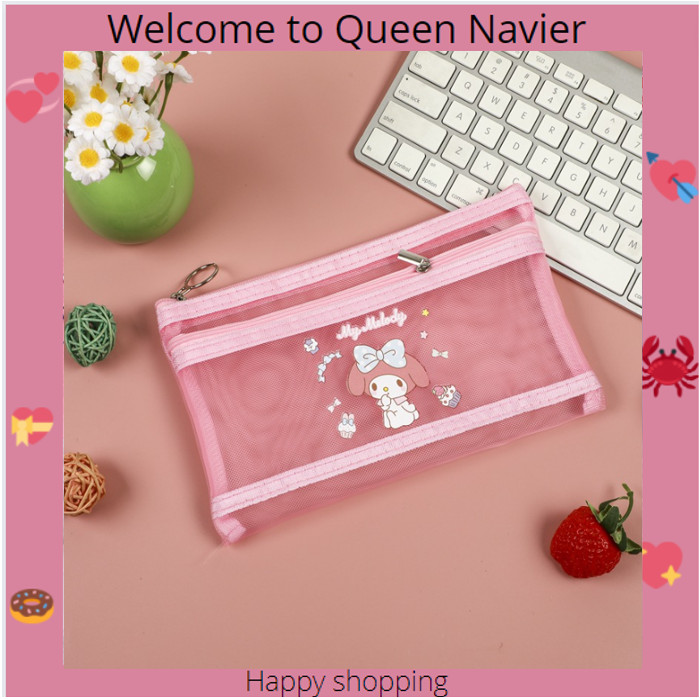 

QN - Tempat pensil jaring sanrio 2 ruang dompet karakter lucu