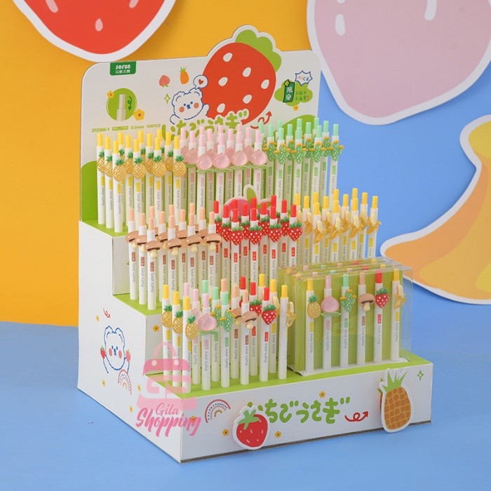 

PULPEN GEL motif FRUITS / PENA LUCU IMUT KOREAN GEL PEN - READY COD ZF2366A-2